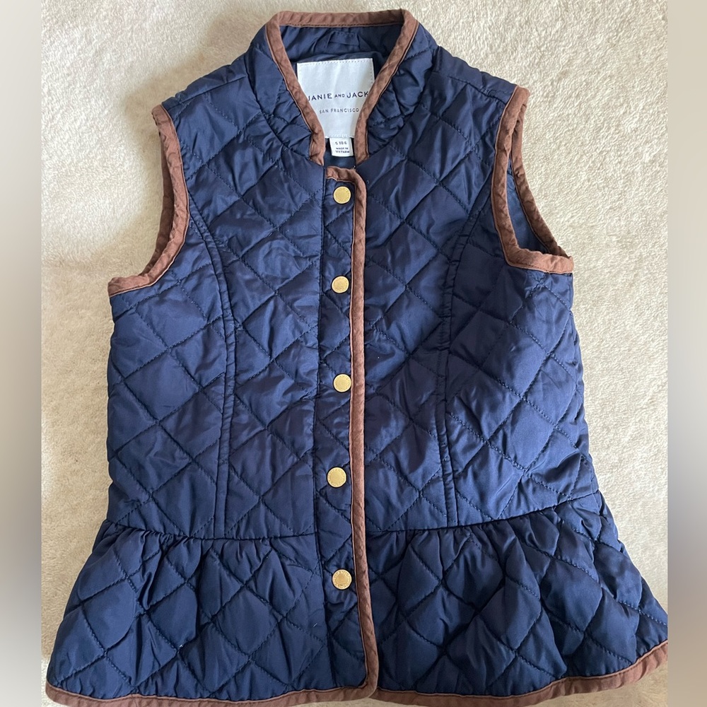 Janie & Jack Girls Quilted Barn Vest - size 5-6